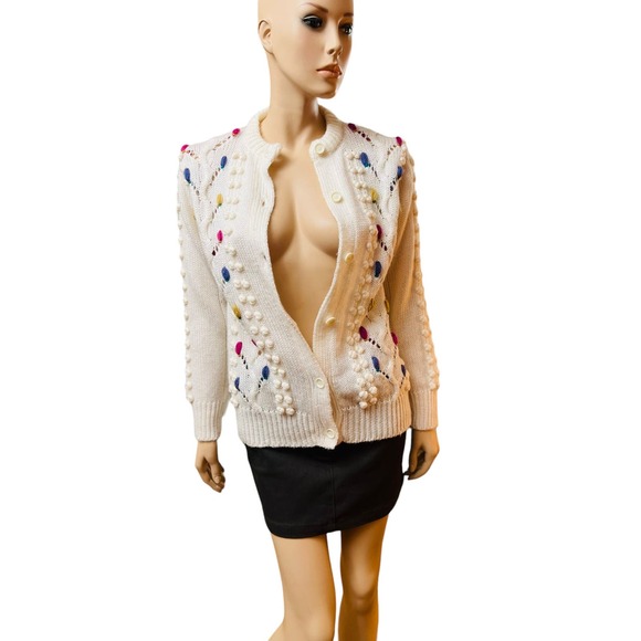 Vintage Cardigan Size Large Ades of California Design by Marion 100% Acrylic - Picture 3 of 16